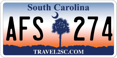 SC license plate AFS274