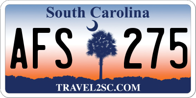 SC license plate AFS275
