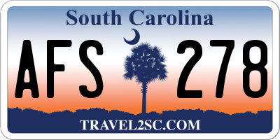 SC license plate AFS278