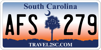 SC license plate AFS279