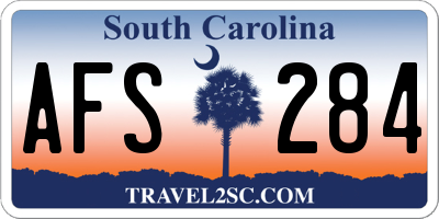 SC license plate AFS284