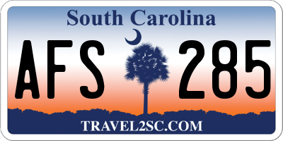 SC license plate AFS285