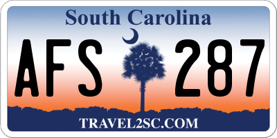 SC license plate AFS287