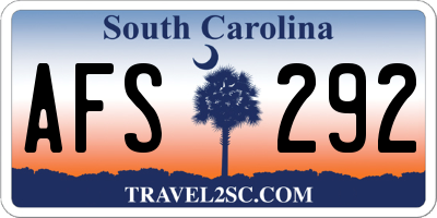 SC license plate AFS292