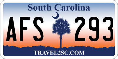 SC license plate AFS293