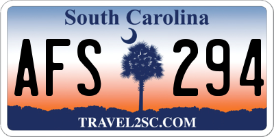 SC license plate AFS294