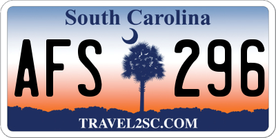 SC license plate AFS296