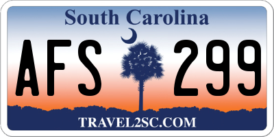 SC license plate AFS299
