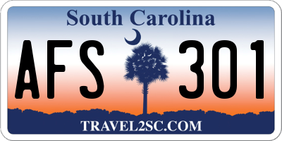 SC license plate AFS301