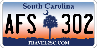SC license plate AFS302