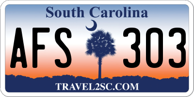 SC license plate AFS303