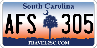 SC license plate AFS305