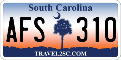 SC license plate AFS310