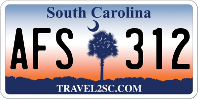 SC license plate AFS312