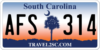 SC license plate AFS314