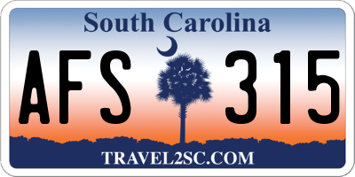 SC license plate AFS315