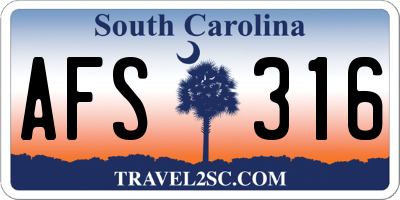 SC license plate AFS316