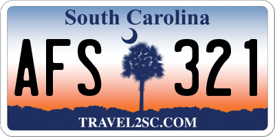 SC license plate AFS321