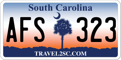 SC license plate AFS323