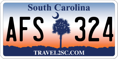 SC license plate AFS324