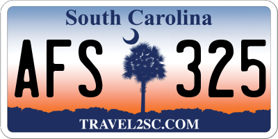 SC license plate AFS325