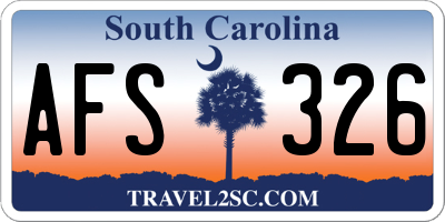 SC license plate AFS326