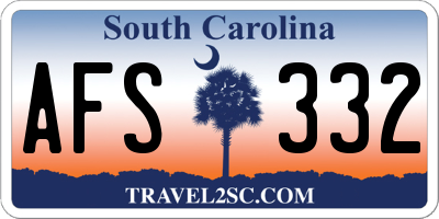 SC license plate AFS332