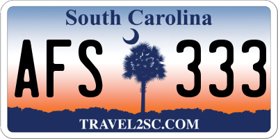 SC license plate AFS333
