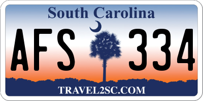 SC license plate AFS334