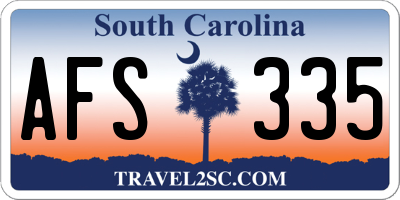 SC license plate AFS335
