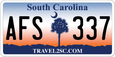 SC license plate AFS337