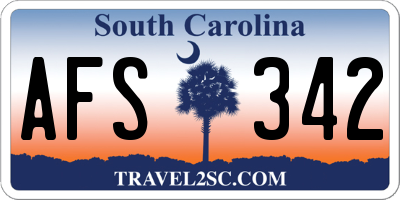SC license plate AFS342