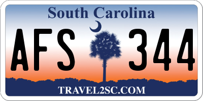 SC license plate AFS344