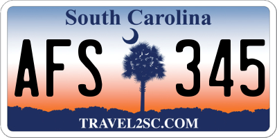 SC license plate AFS345