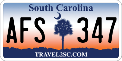 SC license plate AFS347