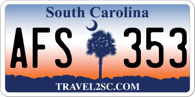 SC license plate AFS353