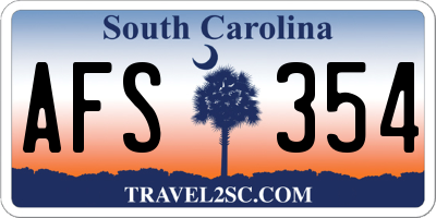 SC license plate AFS354