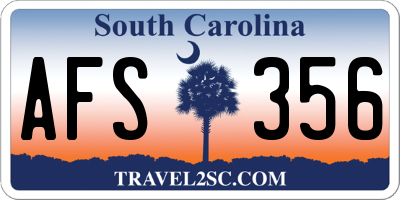 SC license plate AFS356