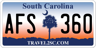 SC license plate AFS360