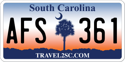 SC license plate AFS361