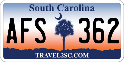 SC license plate AFS362