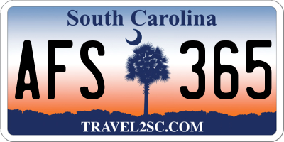 SC license plate AFS365