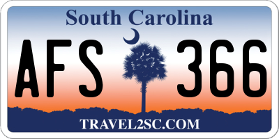 SC license plate AFS366