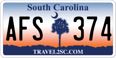 SC license plate AFS374