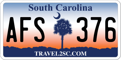 SC license plate AFS376