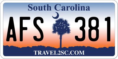 SC license plate AFS381