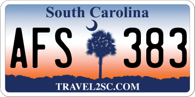 SC license plate AFS383
