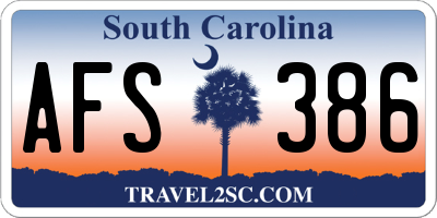 SC license plate AFS386