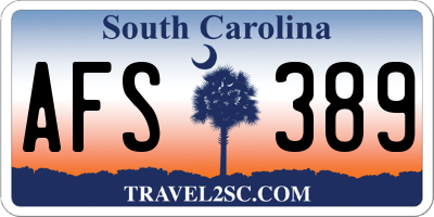 SC license plate AFS389