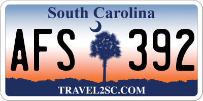 SC license plate AFS392